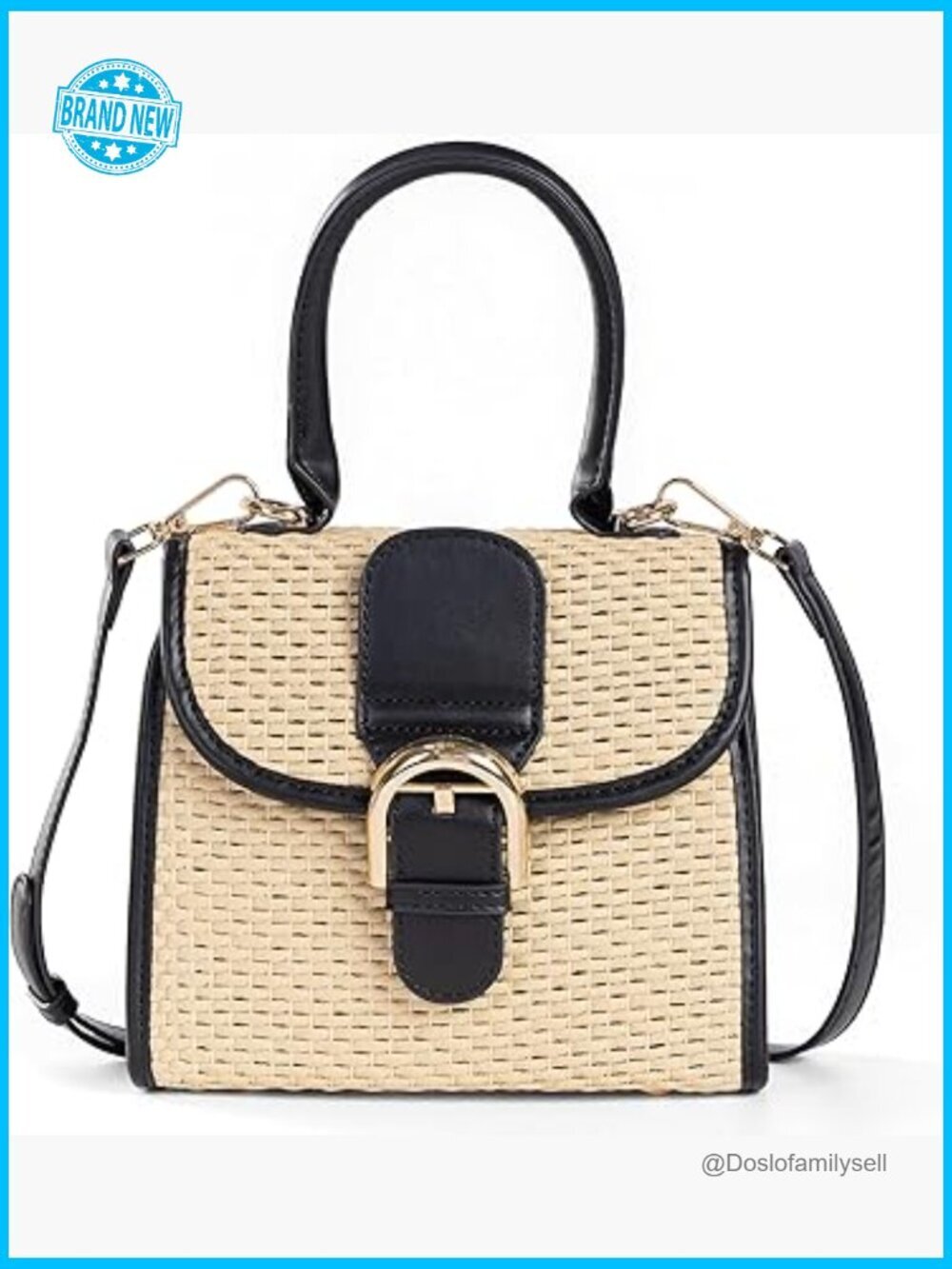 Retro Straw Woven Crossbody Bag Small Satchel Shoulder Messenger Purse
